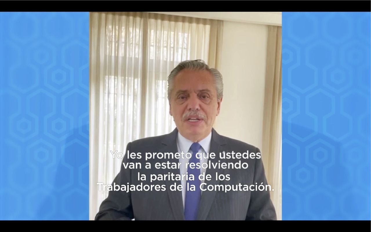 El Presidente anunció su decisión de abrir las paritarias informáticas