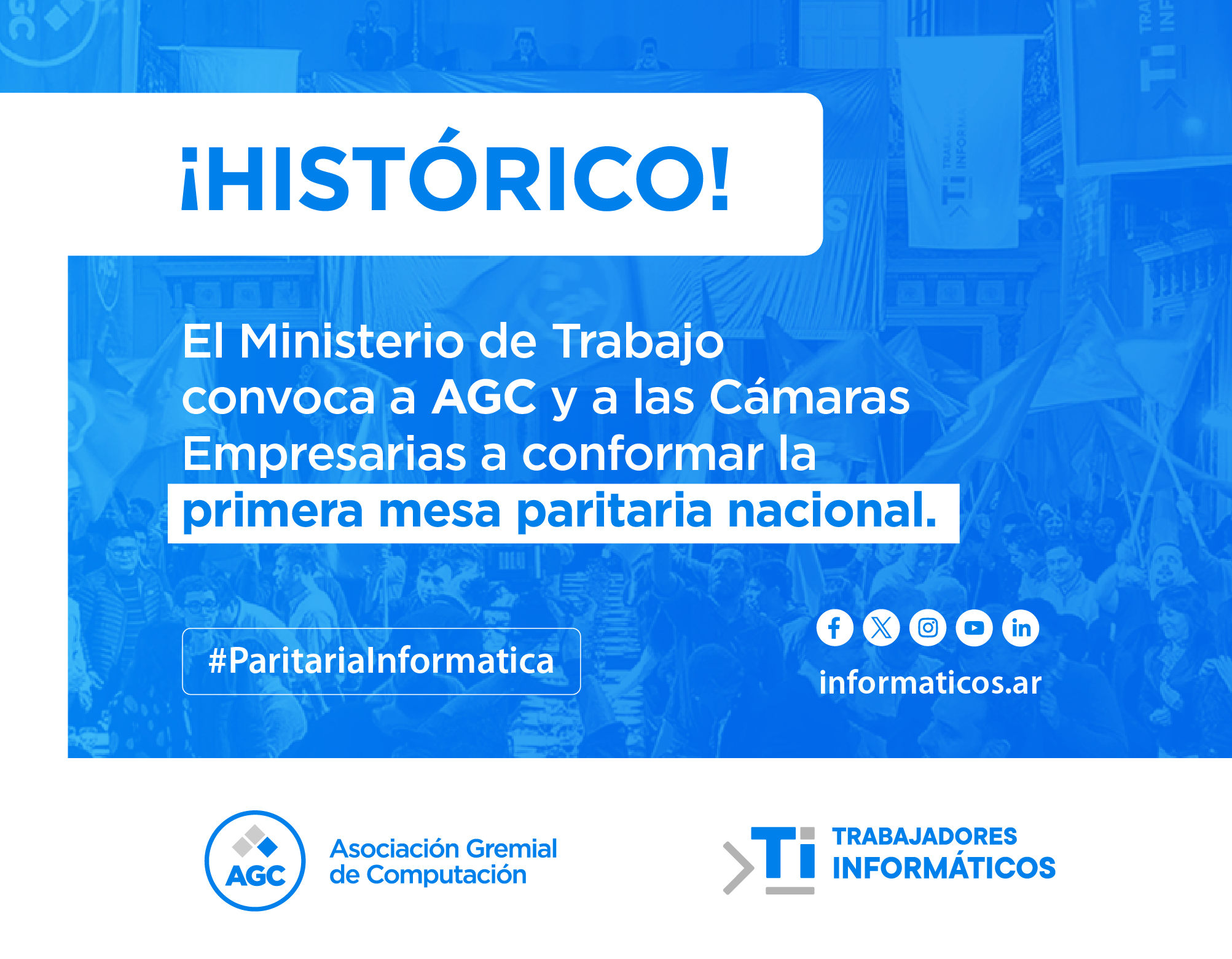 ¡HISTÓRICO!  El Ministerio de Trabajo convoca a AGC y a las Cámaras Empresarias a conformar la mesa paritaria nacional