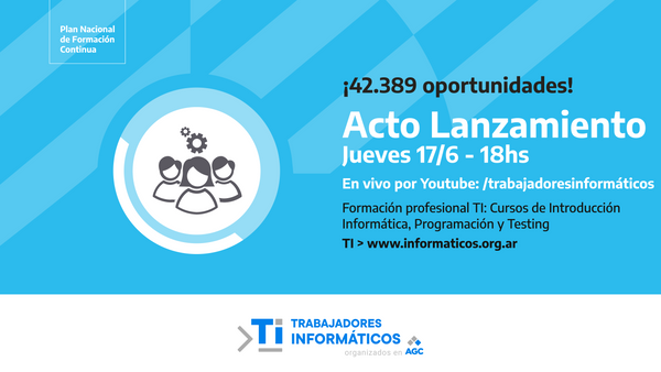 ¡Vamos por oportunidades de Formación para todos y todas! Sumate al lanzamiento en vivo