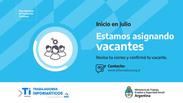 Formación: estamos asignando vacantes