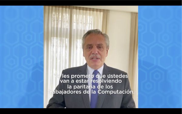 El Presidente anunció su decisión de abrir las paritarias informáticas